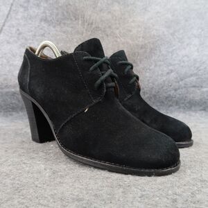 Lucky Brand Shoes Womens 10 Bootie Pumps Lace Up Chukka Leather Black Classic